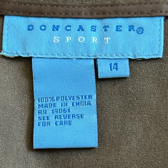 Doncaster Sport Brown A-Line Skirt Size 14 NWT Midi Knee Length Suede Feel - Picture 4 of 4